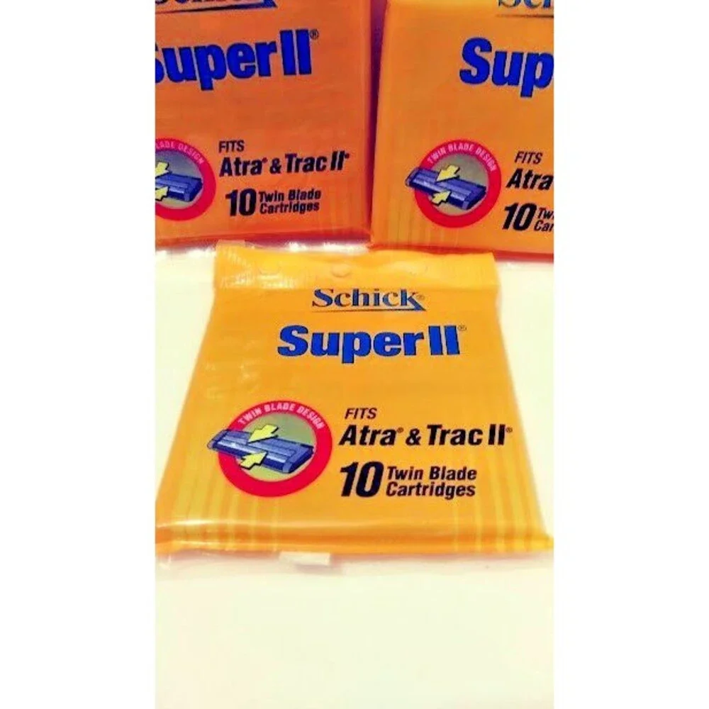 SCHICK SUPER 2 REFILLS FITS ATRA AND TRAC 2 (30 TOTAL COUNT)